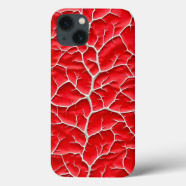 Glänsande rött iPhone-fodral med grenstruktur