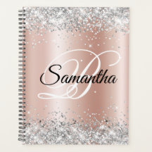 Glänsande Silver Glitter Blekt Roséguld Folie Mono