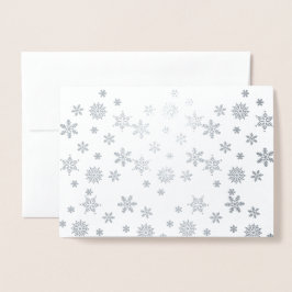 Glänsande Silver Snöflingor Folierat Kort