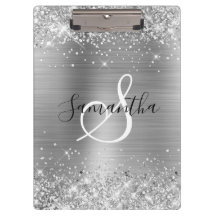 Glänsande Silverfolie Elegant Monogram
