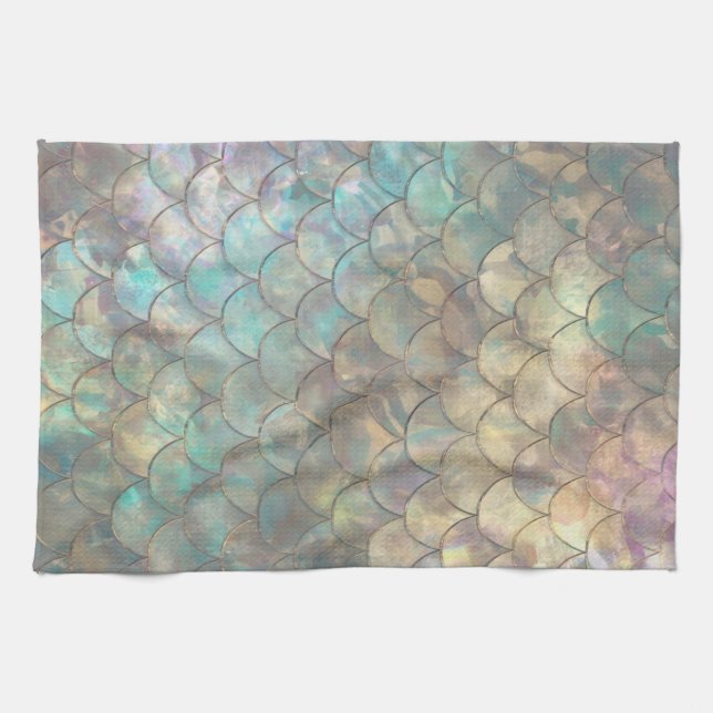 Glänsande Sjövittskudde Tryck Kökshandduk (Horisontell)