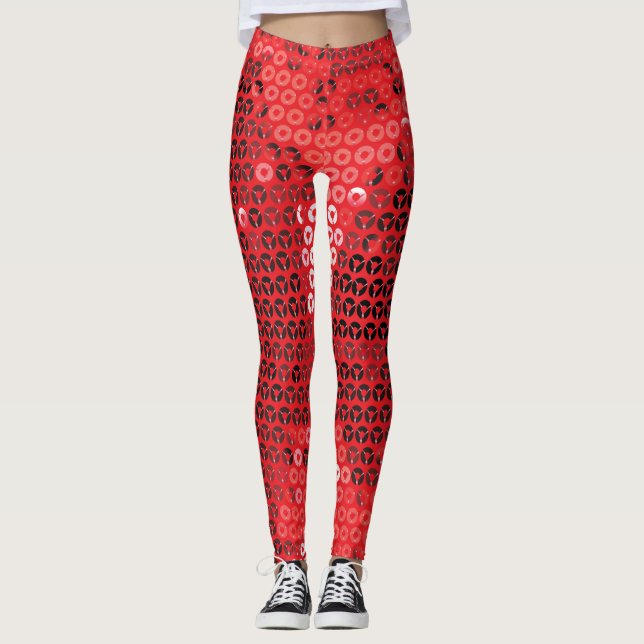 Glänshaltiga röda baljväxter leggings (Framsida)