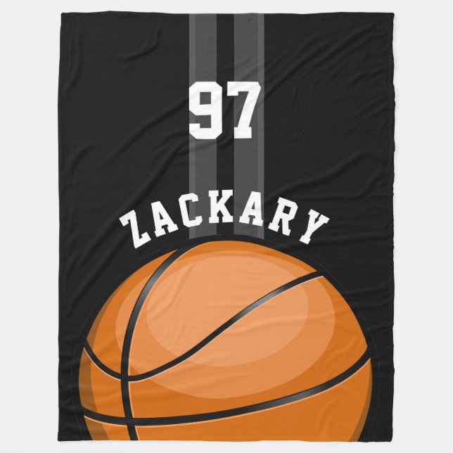 Glansig basketsvart fleecefilt (Framsidan)