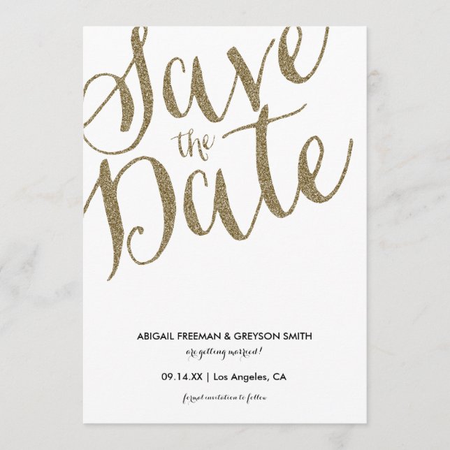 Glansig glitterimitation Spara datum ankomstkort Datumet (Framsida)