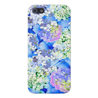 Glansig iphone case för blåttvanlig hortensia iPhone 5 fodral
