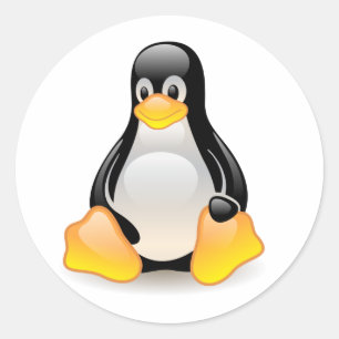 Glansig klistermärke för TuxLinuxpingvin