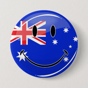 Glansig le australiensisk flagga knapp