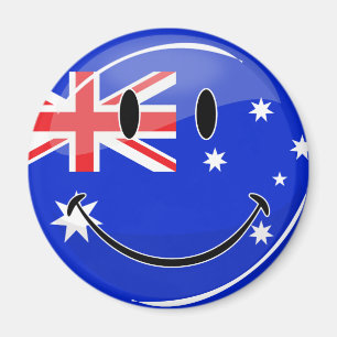 Glansig le australiensisk flagga magnet