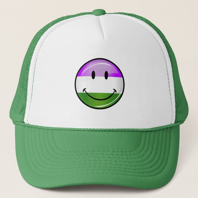 Glansig le Genderqueer flagga Keps (Framsida)