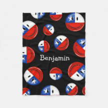 Glansig runda som ler chilensk flagga