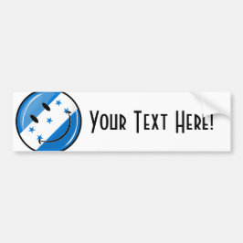 Glansig runda som ler honduransk flagga bildekal