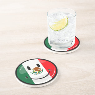 Glansig runda som ler mexicansk flagga underlägg