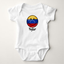 Glansig runda som ler venezuelansk flagga