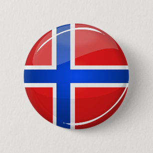 Glansig rundanorgeflagga knapp