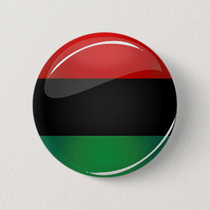 Glansig rundaPanorera-Afrikan flagga Knapp
