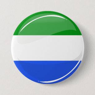 Glansig rundaSierra Leone flagga Knapp