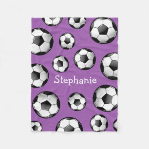 Glansiga fotbollbolllilor fleecefilt