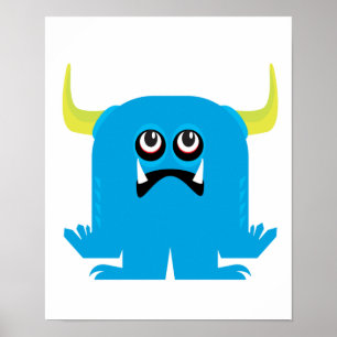 glansigt blåmonster poster