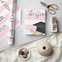 Glansigt presentpapper rosa rand examen 2026