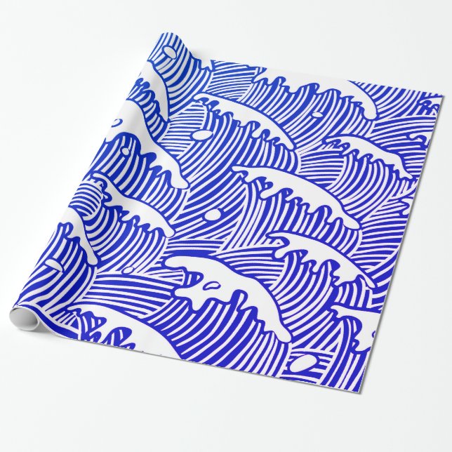 Glansigt slående in papper, 30" x 6' JAPANEN Presentpapper (Utrullad)