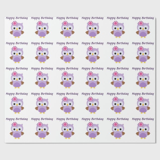 Glansigt slående in papper för purpurfärgad uggla, presentpapper (Seam)