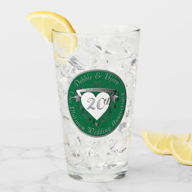 Glas 20:e Bröllop-årsdagen (Framsida Ice)