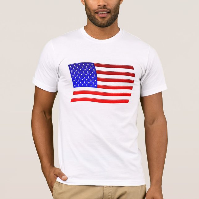 Glas- amerikanska flaggan t-shirt (Framsida)