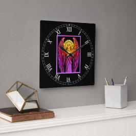 Glas Angel Acrylic Wall Clock Fyrkantig Klocka