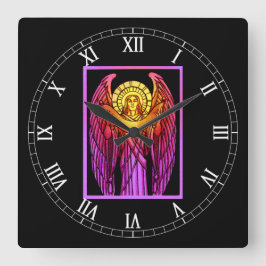 Glas Angel Acrylic Wall Clock Fyrkantig Klocka