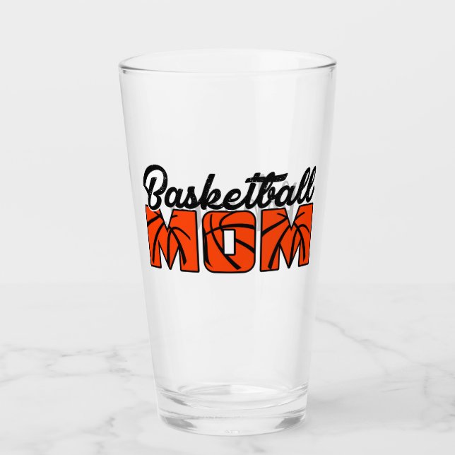 Glas av basketboll Mamma och Namn (Framsida)