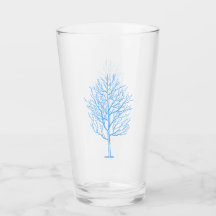 Glas av Blue Winter Träd