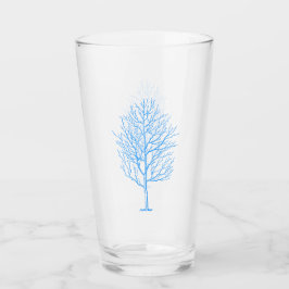 Glas av Blue Winter Träd