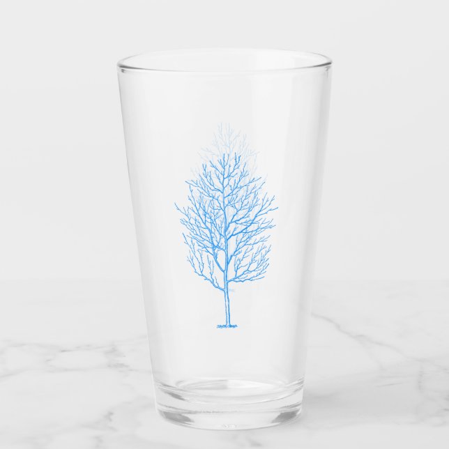Glas av Blue Winter Träd (Framsida)