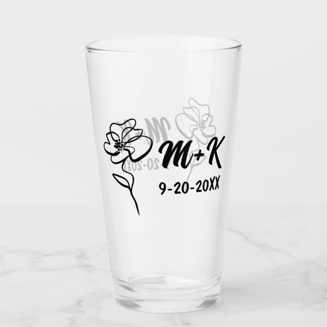 Glas av Bröllop, med Blommigt av (Framsida)
