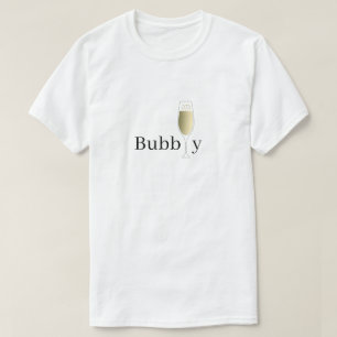 Glas av BubLY Champagne-minimalistiskt vitt T Shirt