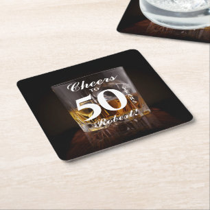 Glas av Cheers Rustic Whiskey Sten Underlägg Papper Kvadrat