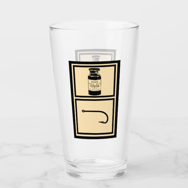 Glas av fiskpub, öl, gåva till honom, fiskare (Framsida)