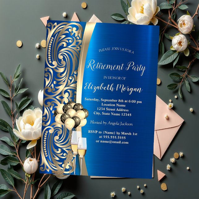 Glas av guld, Högklackar Blue Pension Inbjudningar (Skapare uppladdad)