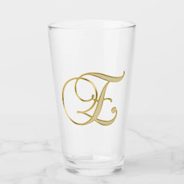 Glas av guld Monogram E