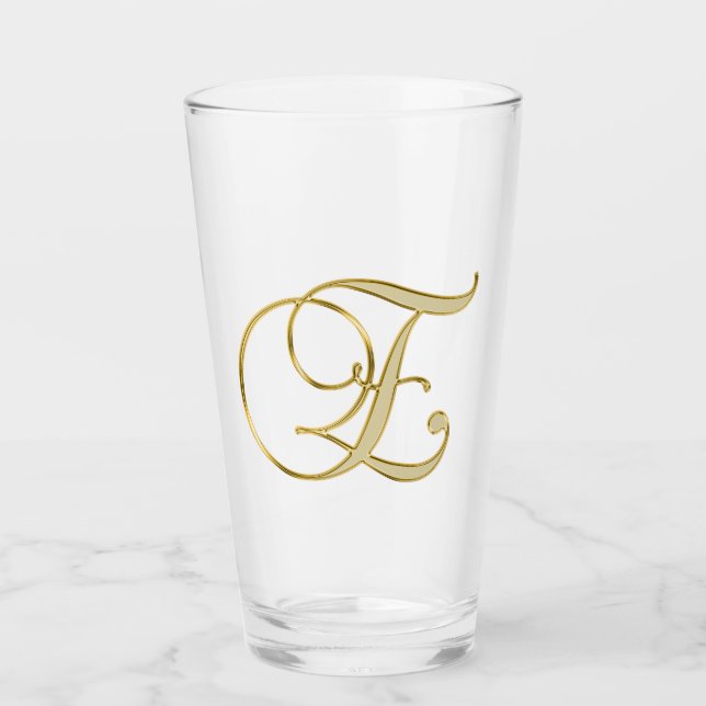 Glas av guld Monogram E (Framsida)