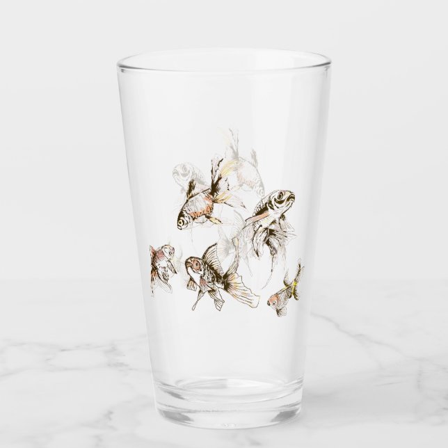 Glas av guldfisk - färgning (Framsida)