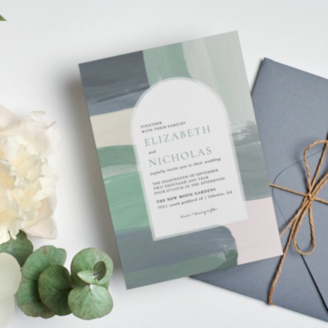 Glas av havsområde | Boho bröllop - inbjudan (Skapare uppladdad)