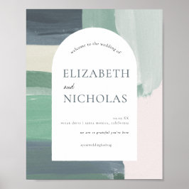 Glas av havsområde | Bröllop Välkommen Poster