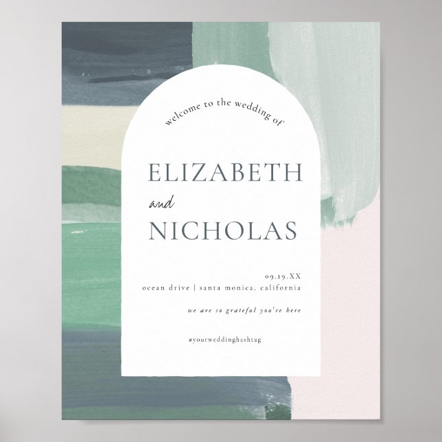 Glas av havsområde | Bröllop Välkommen Poster (Framsidan)