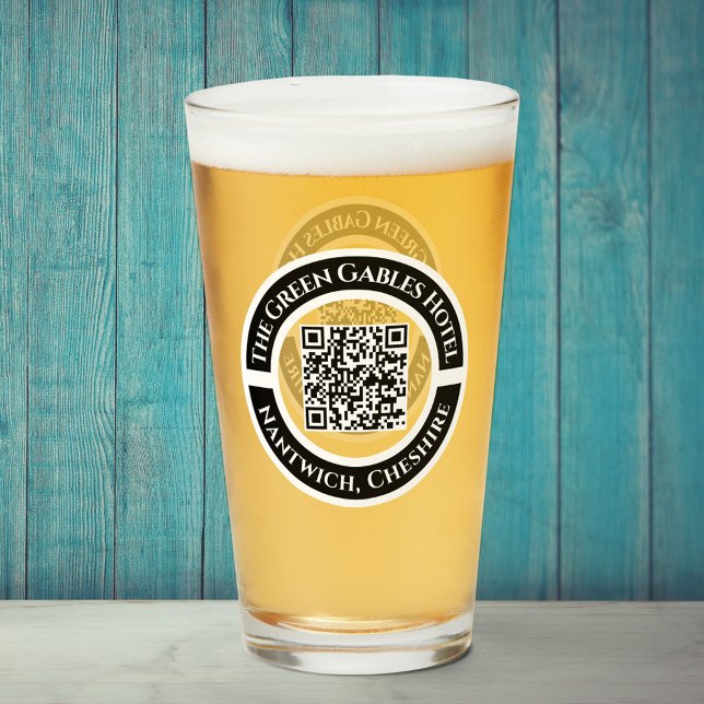 Glas av hotell- eller Pub-drycker med QR-kod (Skapare uppladdad)