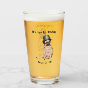 Glas av Hund Cute Birthday