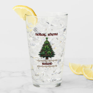 Glas av Irish Julgran w/Shamrocks