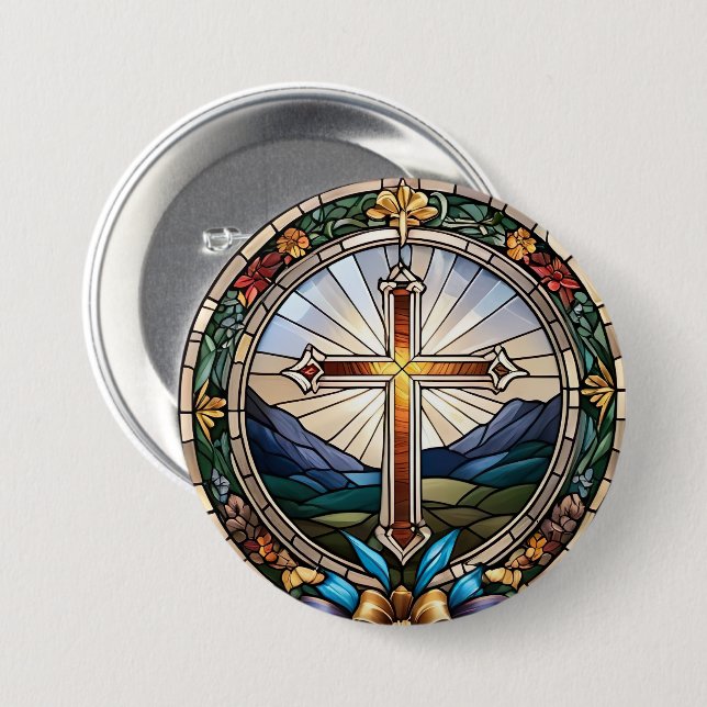 Glas av kristet Heliga Kor Knapp (Framsida & baksida)