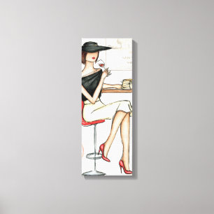 Glas av kvinnor och Vin Canvastryck