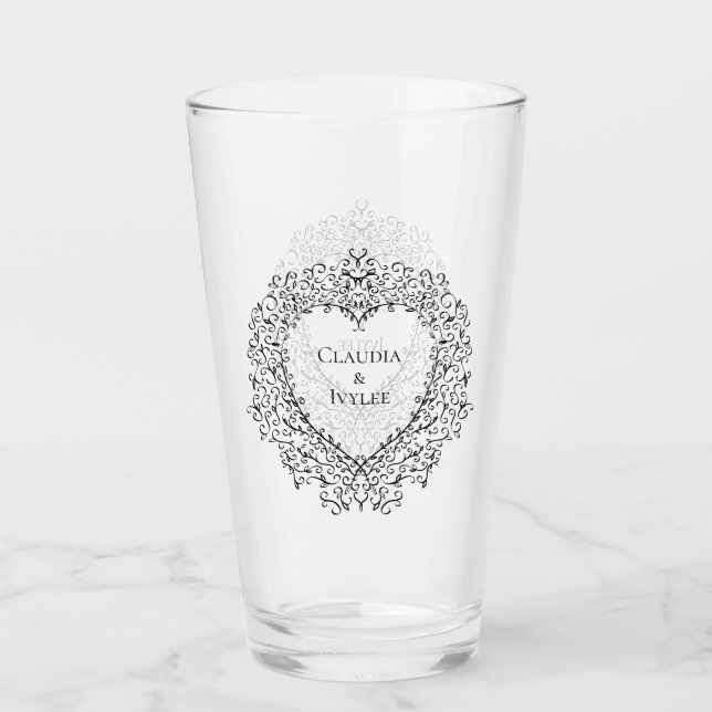 Glas av lila och svart Bröllop (Framsida)